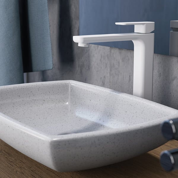 Μπαταρία νιπτήρος Quadra ψηλή white matt 144309P