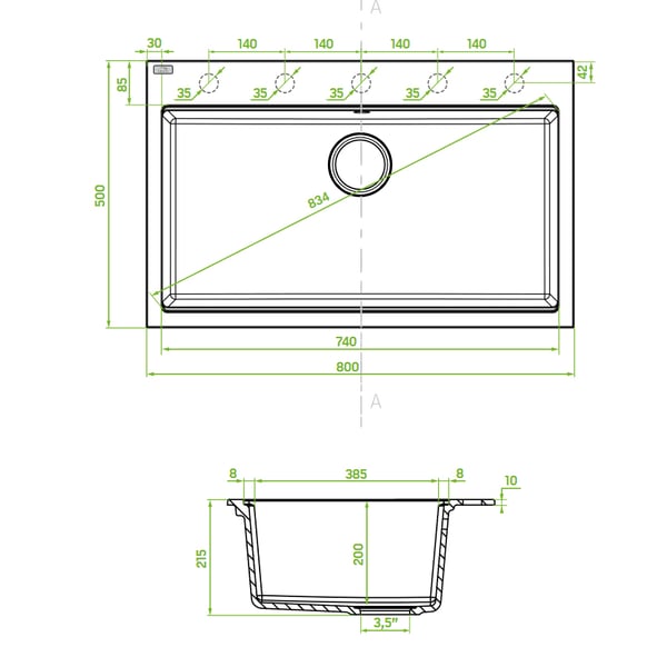 Νεροχύτης Tau Beige 50x80