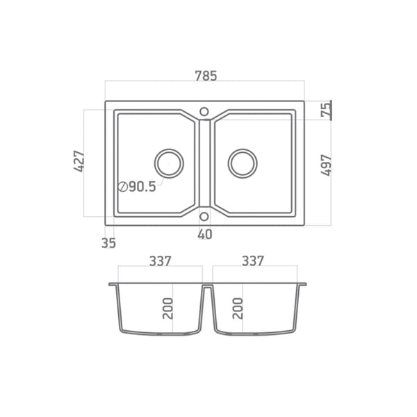 Νεροχύτης Ultra Granite 806 Ochra Sanitec
