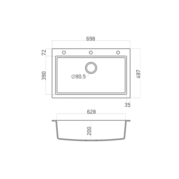 Νεροχύτης Ultra Granite 815 Ochra Sanitec