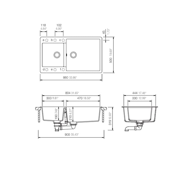 Νεροχύτης Element 86x50 cm Schock