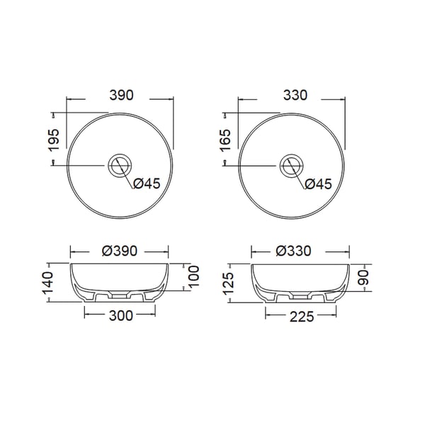 Νιπτήρας Μαρμάρινος Thalo Emperador Pale Ø39cm