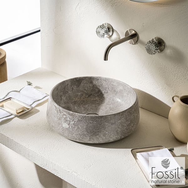 Νιπτήρας Μαρμάρινος Tundra Grey Ø42cm