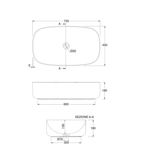 Νιπτήρας Μoon 70 Scarabeo
