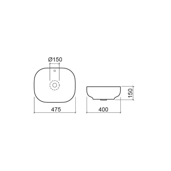 Νιπτήρας oval Sanibold black matt 48x40 cm