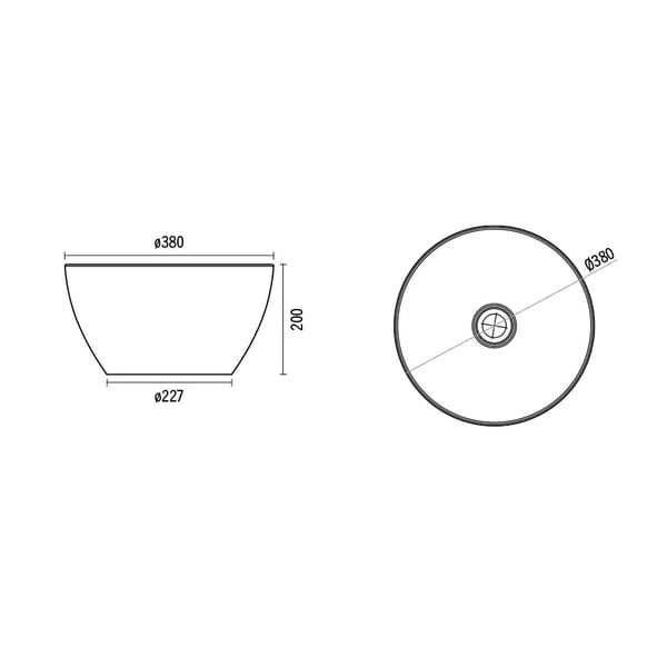 Νιπτήρας Terra White Matt Ø38 cm