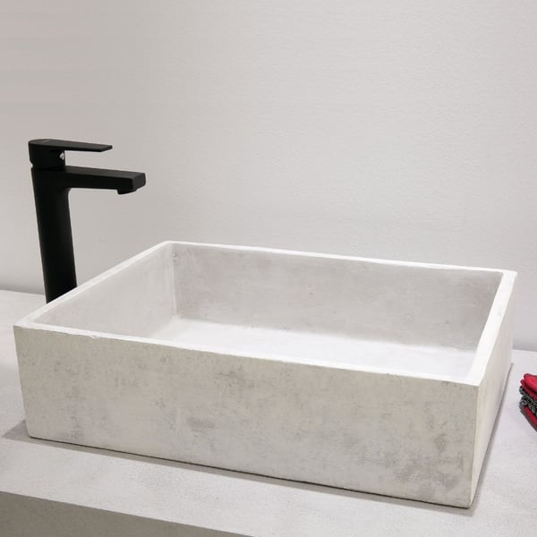 Νιπτήρας Χειροποίητος Rock white 52x38x14 cm 