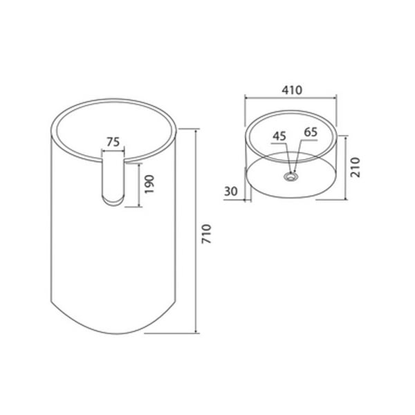 Νιπτήρας Πέτρινος Bora Nero Ø40cm