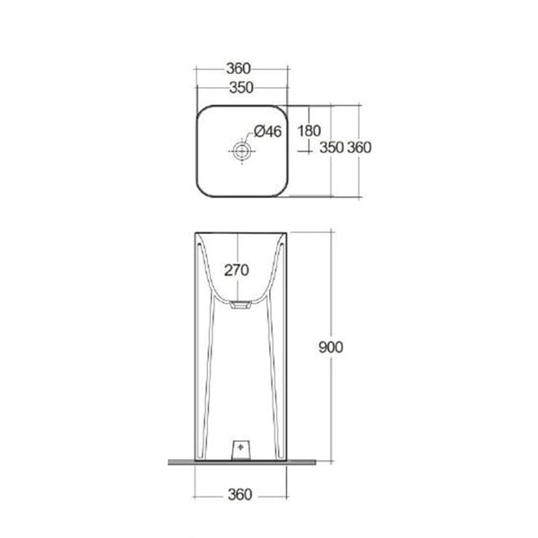 Νιπτήρας Petit Square Rak Ceramics