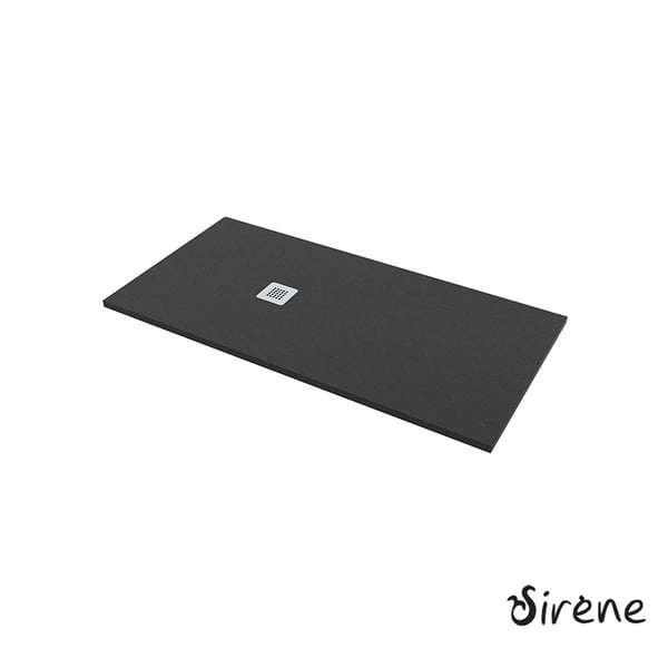 Ντουζιέρα παραλληλόγραμμη Cast Marble Black Matt 160x80 cm