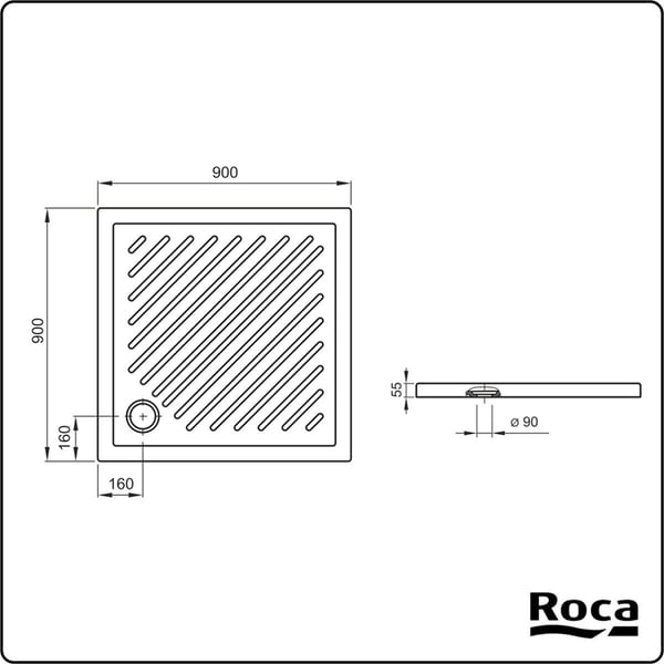 Ντουζιέρα τετράγωνη Roma 90x90