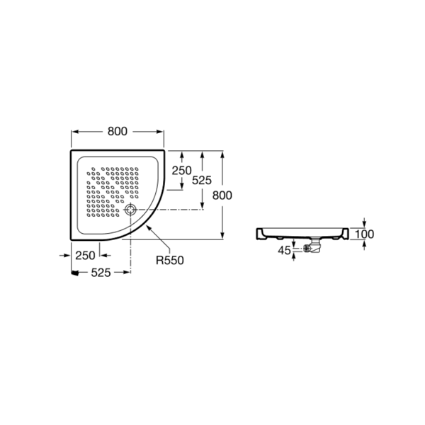 Ντουζιέρα γωνιακή Italia 80x80 cm A374775001 Roca