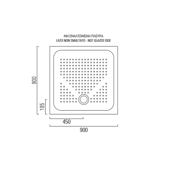 Ντουζιέρα Slim 90x90