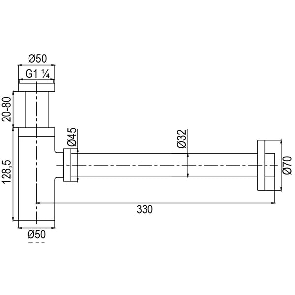 Σιφόνι νιπτήρος διακοσμητικό Minimalista Nickel Brass