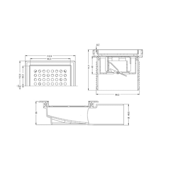 Σιφόνι δαπέδου Elit 10x10 cm