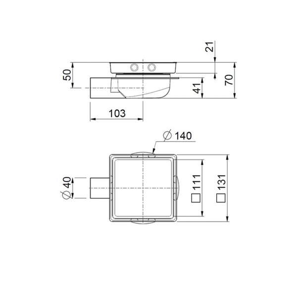Σιφόνι, Σχάρα ντουζιέρας Tile 10.3x10.3