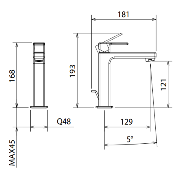 Μπαταρία νιπτήρος Profili 45001-100