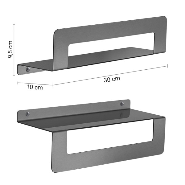 Πετσετοθήκη-Ραφιέρα Cielo 30cm Gun Metal  Gedy Πετσετοθήκη-Ραφιέρα Cielo 30cm Gun Metal  Gedy