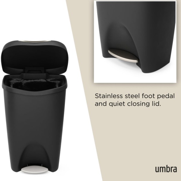 Κάδος Απορριμάτων Κουζίνας Bin Brim Black 50Lt Umbra 1021550-047 
