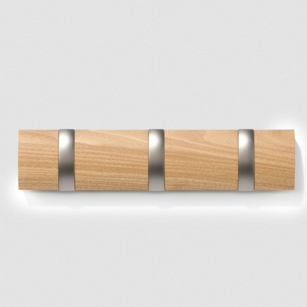 Κρεμάστρα με 3 άγκιστρα Flip Natural 318853-390