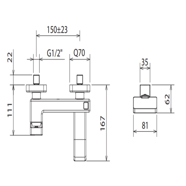 Μπαταρία νιπτήρος Profili Plus 46001-100