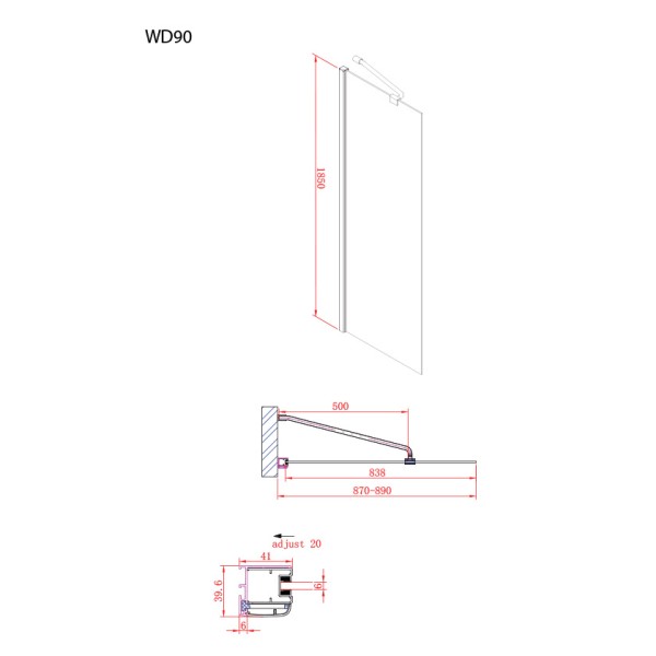 Σταθερό πάνελ Iwis WD90C (87-89cm)