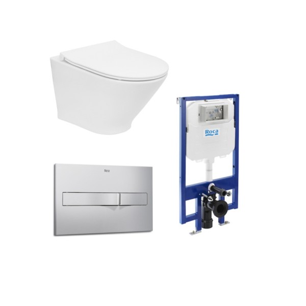 Σετ λεκάνη The Gap με καζανάκι και πλακέτα Roca Σετ λεκάνη The Gap με καζανάκι και πλακέτα Roca