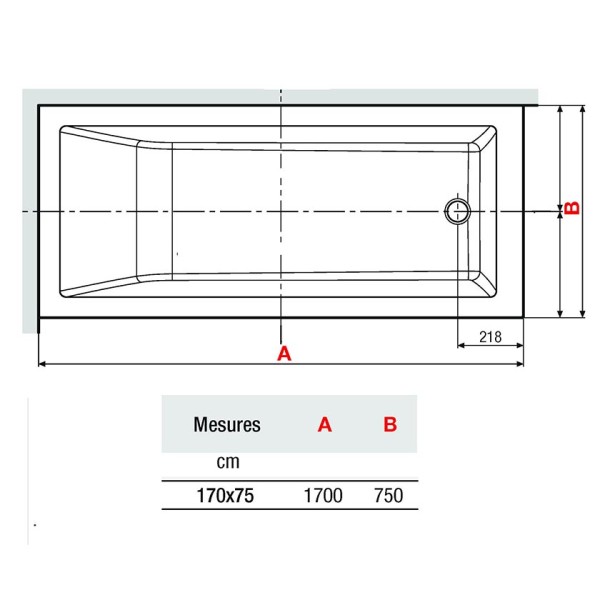 Μπανιέρα Calos 2.0 Novellini 170x75cm