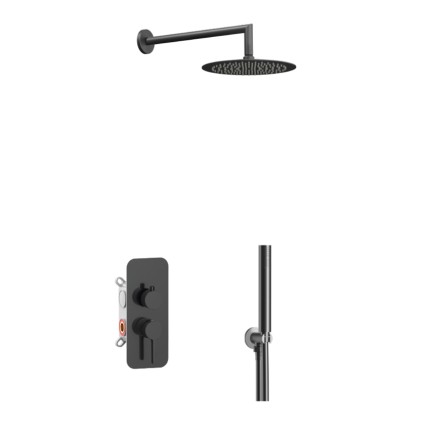 Σετ εντοιχισμού ντους Kit Gun Metal ER236GM