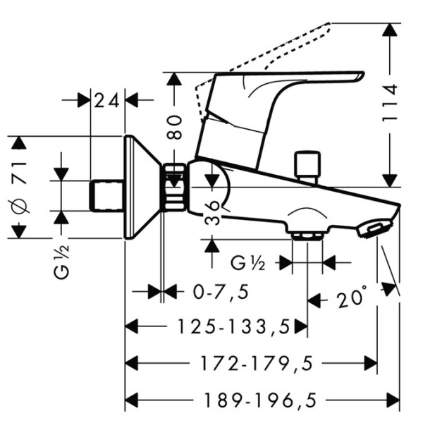 Μπαταρία λουτρού Focus 190