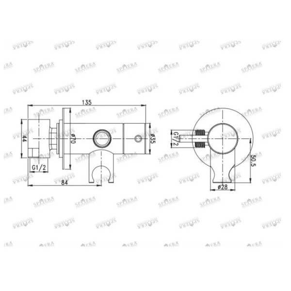 Ντουζάκι μπιντέ Black Matt D09181