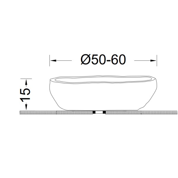 Νιπτήρας Πέτρινος Vero Riverstone Ø50-60 cm