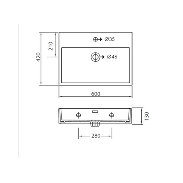 Νιπτήρας Daphne White 53760 Νιπτήρας Daphne White 53760