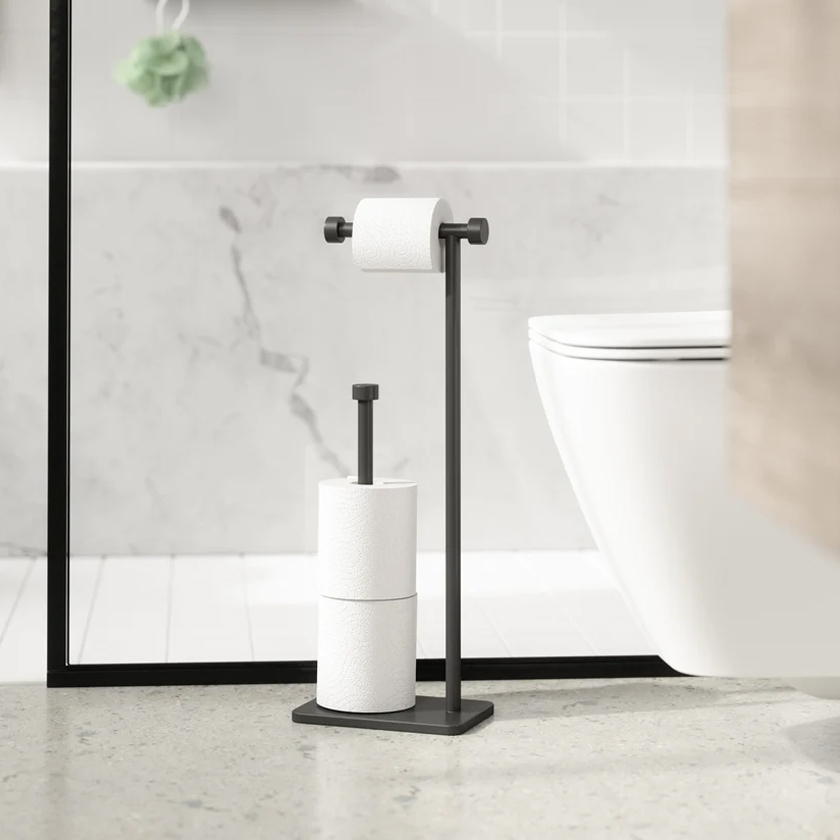 Χαρτοθήκη επιδαπέδια Cappa toilet paper Black Umbra