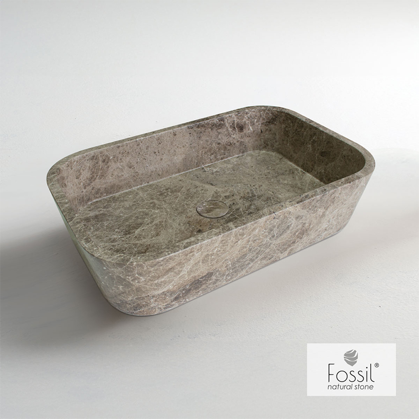 Νιπτήρας Μαρμάρινος Gaia Emperador Pale 60x38 cm