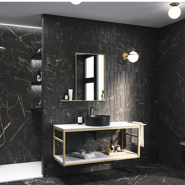 Πλακάκι Opera Night Lux 40x120 cm Black Ape Ceramica