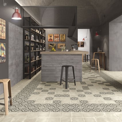 Πλακάκι Decoro P. Ducale B&W Sogg. B 20x20 cm