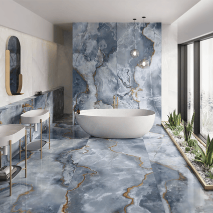 Πλακάκι Tele Di Marmo Onyx Blue γυαλιστερό 60x120 cm